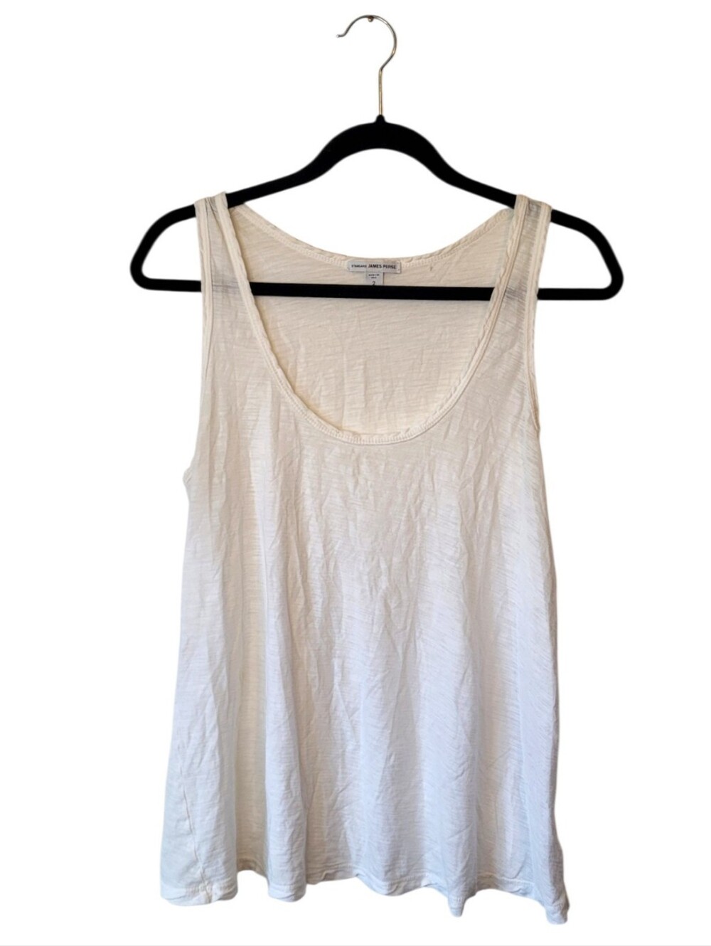 Standard James Perse Off-White Scoop Neck Tank Size 2/US M